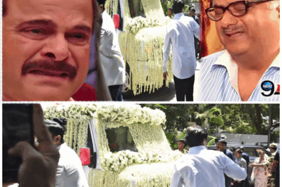 The ambulance decorated with flowers for Anil Kapoor’s mother’s final journey; the cremation will take place shortly.