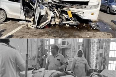 Tragedy in Rewari: Out-of-Control Car Crashes into Bus, Driver Dies, Woman and Toddler Injured