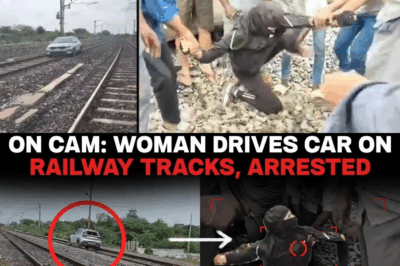 Telangana News | On Camera: Woman Drives Car On Railway Tracks, Cops Struggle To Pull Her Out
