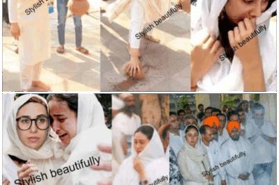 Karisma Kapoor with daughter crying badly at ex husband Sanjay Kapur funeral! Kapoor family crying