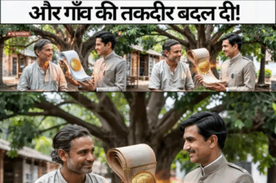 बचपन में पेड़ के नीचे मुफ्त में पढ़ाने वाला गाँव का मास्टर, सालों बाद उसी के पढ़ाए छात्र ने अफसर बनकर गाँव लौटकर गुरु को किया सम्मानित