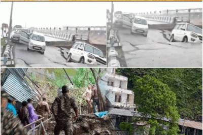 Vaishno Devi Landslide: अचानक फटी सड़क, धंसी कारें अफरा-तफरी का LIVE वीडियो- TV9 | Jammu Kashmir