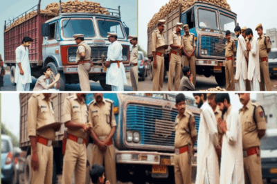 एक गरीब किसान का ट्रक रोड पर रुकवा कर पुलिस वालो ने कहा या तो चालान भरो या हमें पैसे दो