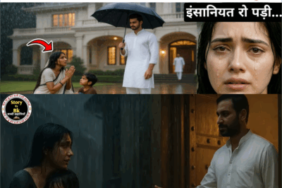 बारिश में बेसहारा महिला ने सिर्फ एक रात की पनाह मांगी थी, उस दिन जो हुआ… इंसानियत रो पड़ी