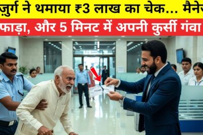 बुजुर्ग ने थमाया ₹3 लाख का चेक… मैनेजर ने फाड़ा, और 5 मिनट में अपनी कुर्सी गंवा दी ! 