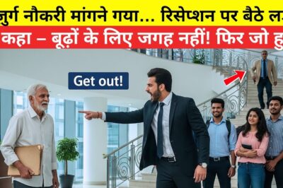 बुजुर्ग नौकरी मांगने गया… रिसेप्शन पर बैठे लड़के ने कहा – बूढ़ों के लिए जगह नहीं! फिर