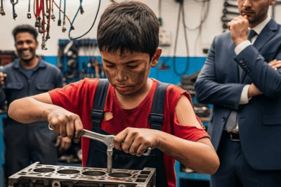 अगर आप मुझे खाना देंगे… मैं इंजन ठीक कर दूँगा!” — 12 साल के बच्चे ने अरबपति को रुला दिया 😭🔥