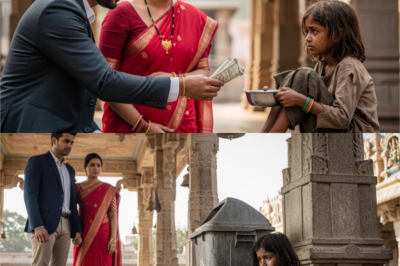 8 साल की लड़की मंदिर के आंगन में भीख मांगती हुई मिली करोड़पति आदमी और उसकी पत्नी ने जो किया