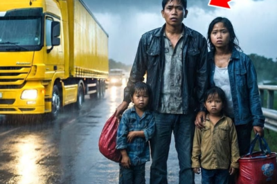 “Isang Truck Driver ang Nakakita ng Pamilyang Naglalakad sa Ulan—Isang Desisyong Nagpabago ng Lahat! Isang Gabi ng Sakripisyo, Binulgar ang Tunay na Mukha ng Lipunan, Nilampaso ang Kasinungalingan, At Nagpaikot sa Kapalaran ng Isang Bayan!”