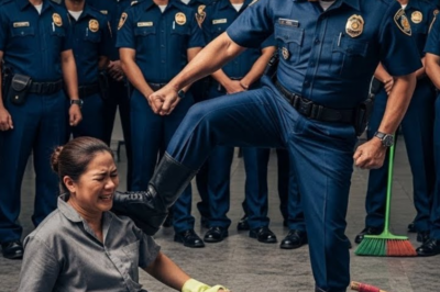 “Sinipa, Tinawag na Basura—Arroganteng Pulis Nagsampal ng Janitress sa Publiko, Hindi Alam na Undercover Intel Pala ng Presidente!”