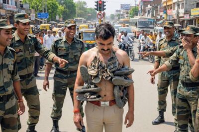 वर्दी का अपमान या जवानों का गुस्सा? इंस्पेक्टर को पहनाई जूतों की माला!