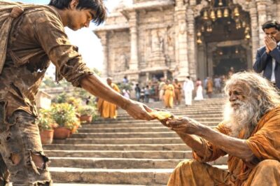 कूड़ा बीनने वाले लड़के ने भूखे साधु को खिलाई आख़िरी रोटी… सच जानकर अमीर आदमी शर्म से झुक गए