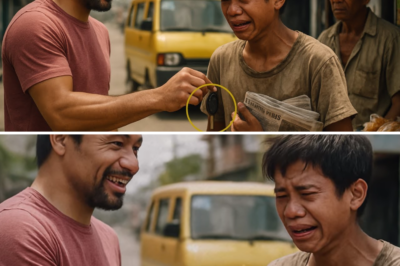 “ISANG MAHIRAP NA BATA BINIGYAN NIYA NG KOTSE—PERO ANG SUMUNOD NA REAKSYON NI MANNY PACQUIAO ANG TULUYANG DUMUROG SA PUSO NG LAHAT! HINDI ITO SIMPLENG REGALO—ISA ITONG BAGYO NG EMOSYON!” 