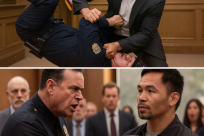 “NAGKAMALI NG BINANGGA SA LOOB NG KORTE?! Sinubukan ng Pulis na Harapin si Manny Pacquiao — Ilang Segundo Lang, Isang Galaw, Bagsak Siya sa Sahig!”
